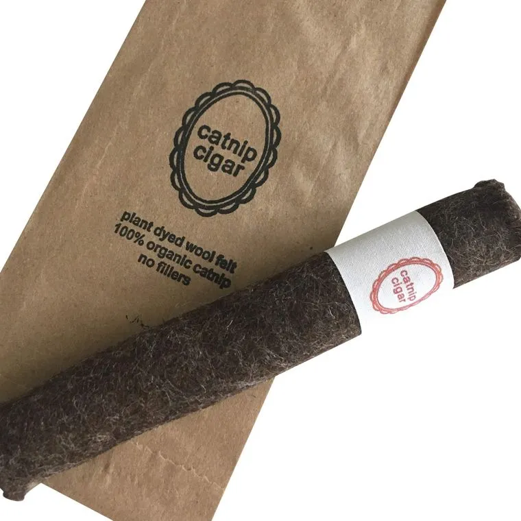 Wool Catnip Cigars Cat Toy Stuffed Organic Catnip by Ciao Gatto